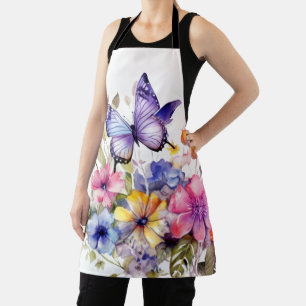 Butterfly flower pattern apron