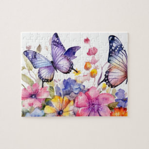 Butterfly flower pattern jigsaw puzzle