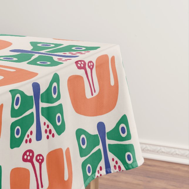Butterfly Flower Pattern Tablecloth (In Situ)