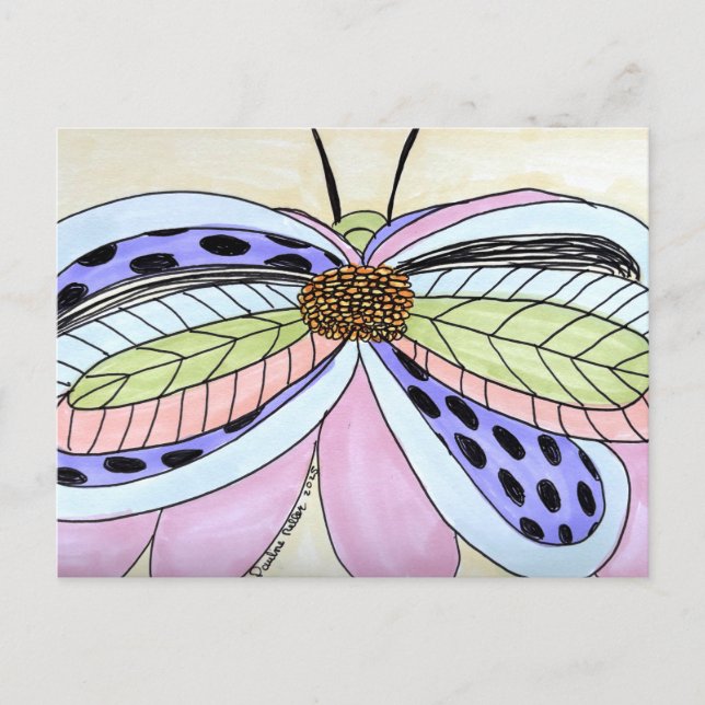 Butterfly Flower Postcard (Front)