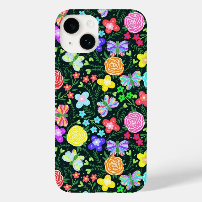 Butterfly Flower Rainbow Case-Mate iPhone Case (Back)