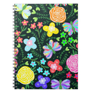 Butterfly Flower Rainbow Notebook