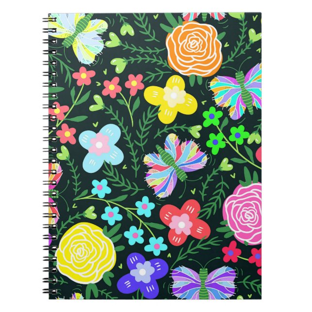 Butterfly Flower Rainbow Notebook (Front)