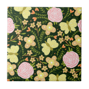 Butterfly Flower Tile