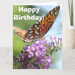 Butterfly Flowers Birthday Big Greeting Card