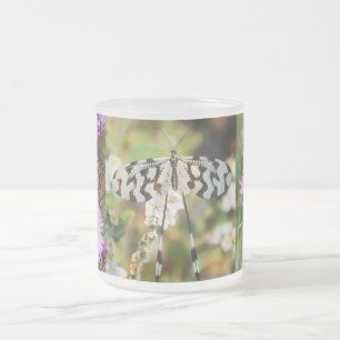 Butterfly Flowers Blossoms Wedding Shower Peace Frosted Glass Coffee Mug