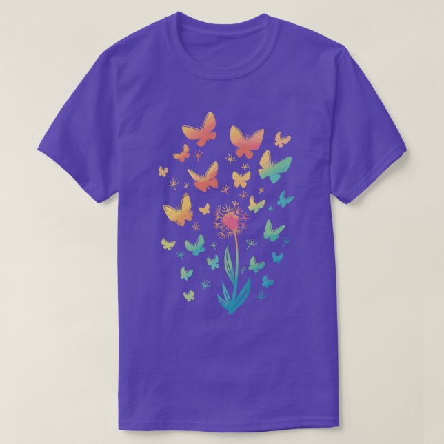 butterfly flowers butterflies flower garden T-Shirt (Design Front)