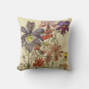 Butterfly Flowers by Charles Mackintosh Cushion