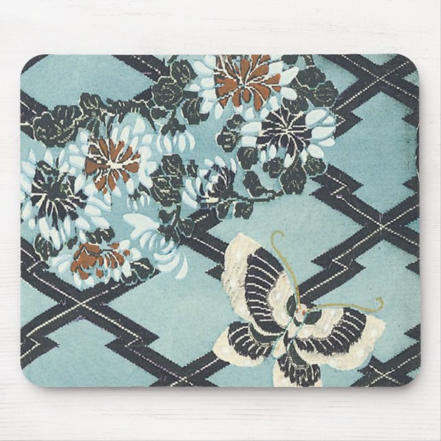 Butterfly & Flowers Mouse Mat (Front)