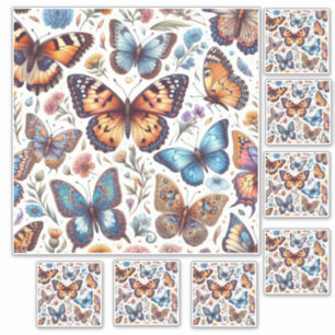 butterfly flowers pattern nature art