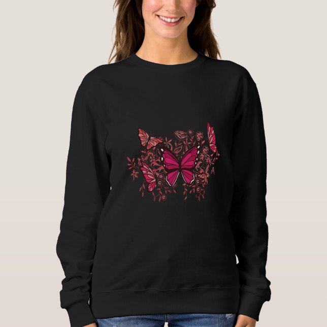 Butterfly Flowers Sweatshirt (Front)
