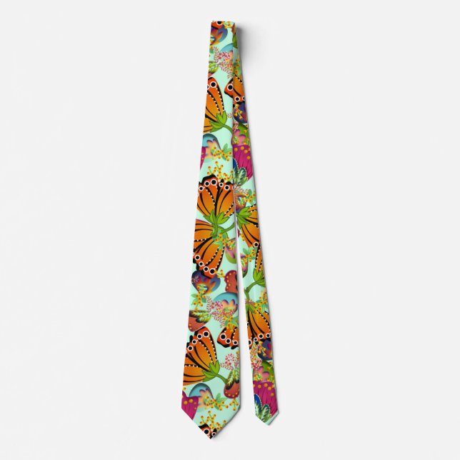 Butterfly Flowers Tie (Front)