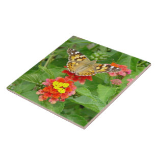 Butterfly Flowers Tile