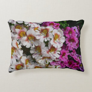 Butterfly Flowers White Pink and Purple Decorative Cushion