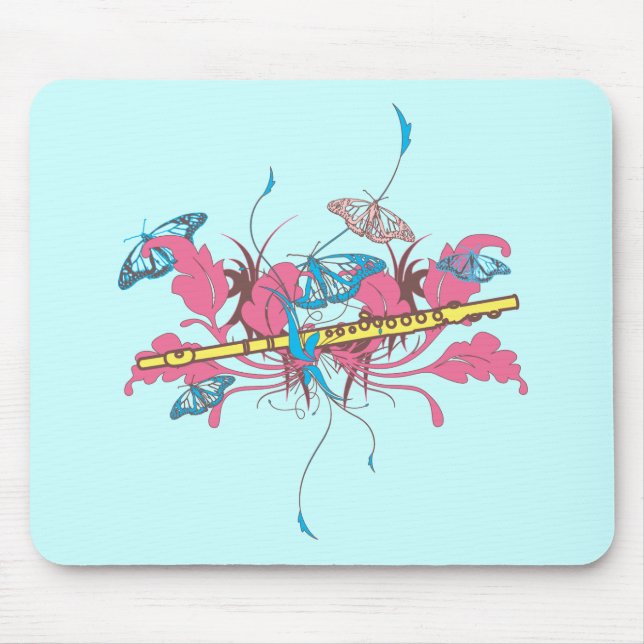 Butterfly Flute Mouse Mat (Front)