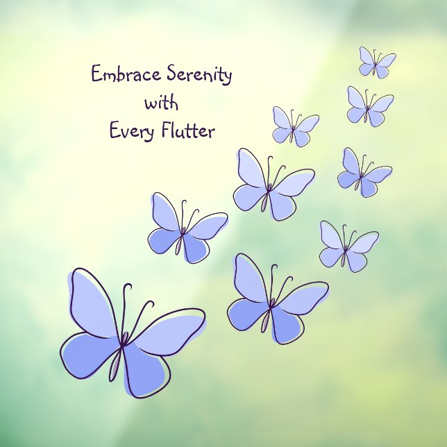 Butterfly Flutter in Blue - Embrace Serenity, Bath Window Cling (Sheet 3)