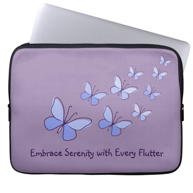 Butterfly Flutter in Blue - Embrace Serenity ... Laptop Sleeve (Front)