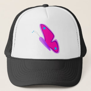 Butterfly Flying Purple Pink Cute Cartoon Trucker Hat