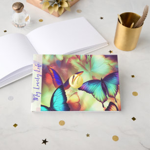 Butterfly Foil Monogram Scrapbook Album Guest Book