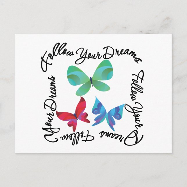 Butterfly - Follow Your Dreams Postcard (Front)