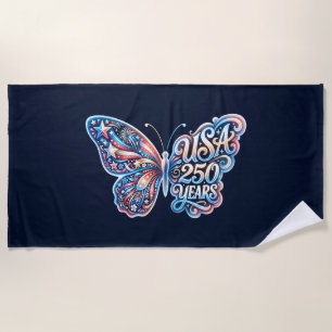 Butterfly for the USA 250th anniversary Beach Towel