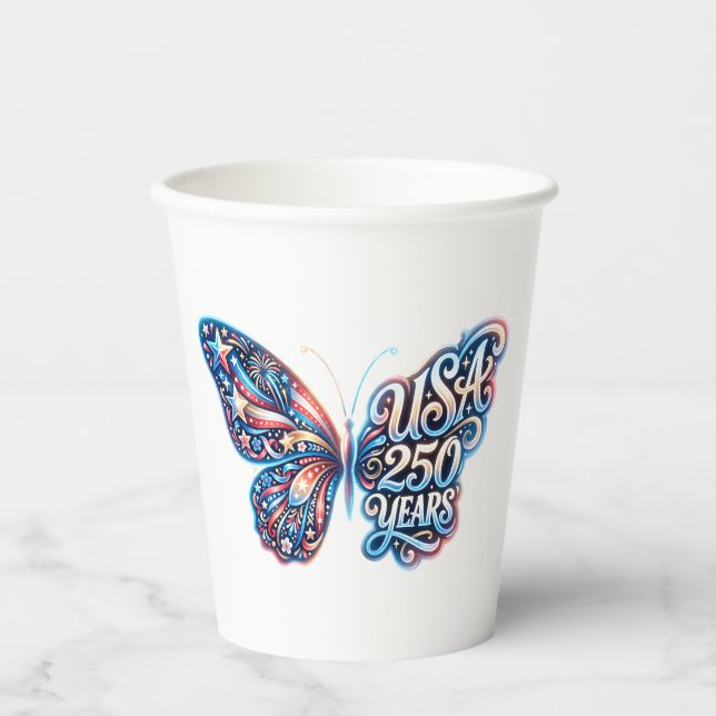 Butterfly for the USA 250th anniversary Paper Cups (Front)