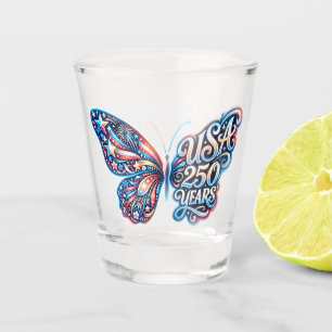Butterfly for the USA 250th anniversary Shot Glass