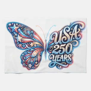 Butterfly for the USA 250th anniversary Tea Towel