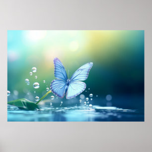 Butterfly Forest Nature Serene Tranquil Poster