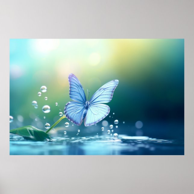 Butterfly Forest Nature Serene Tranquil  Poster (Front)