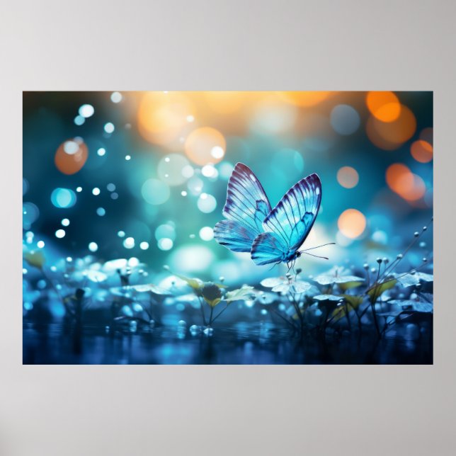 Butterfly Forest Nature Serene Tranquil  Poster (Front)