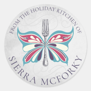 Butterfly fork Christmas homemade by sticker