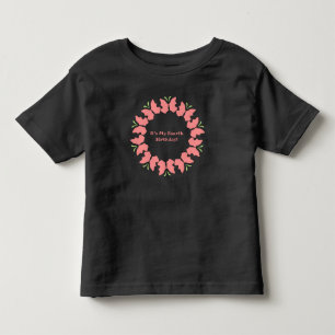 Butterfly Fourth Birthday Party Toddler T-Shirt