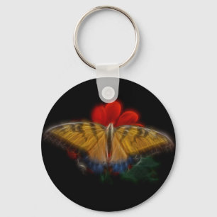 Butterfly Fractal Tiger Swallowtail Key Ring