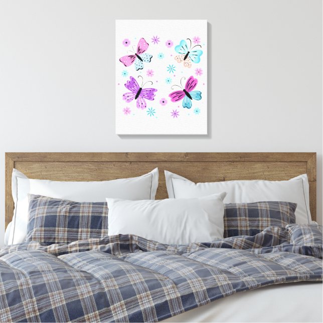 Butterfly Friends Canvas Print (Insitu(Bedroom))