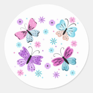 Butterfly Friends Classic Round Sticker