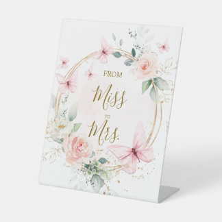 Butterfly From Miss to Mrs. Sign