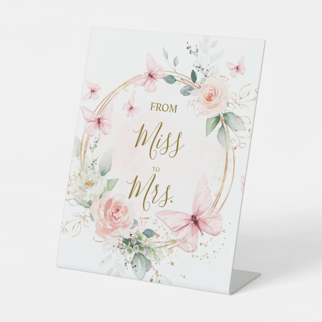 Butterfly From Miss to Mrs. Sign (Front)