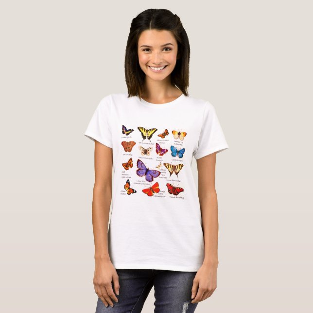 Butterfly Full Colour Illustrations popular types T-Shirt (Front Full)