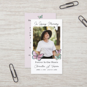 Butterfly Funeral Memorial Prayer Photo Card