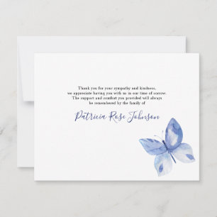 Butterfly Funeral Thank You Note Card