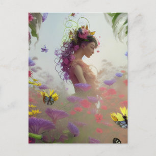 Butterfly Garden AI Generated Postcard