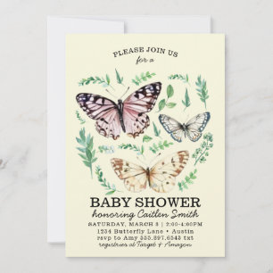 Butterfly Garden Baby Shower Greenery baby invite