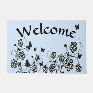 Butterfly Garden Blue Doormat