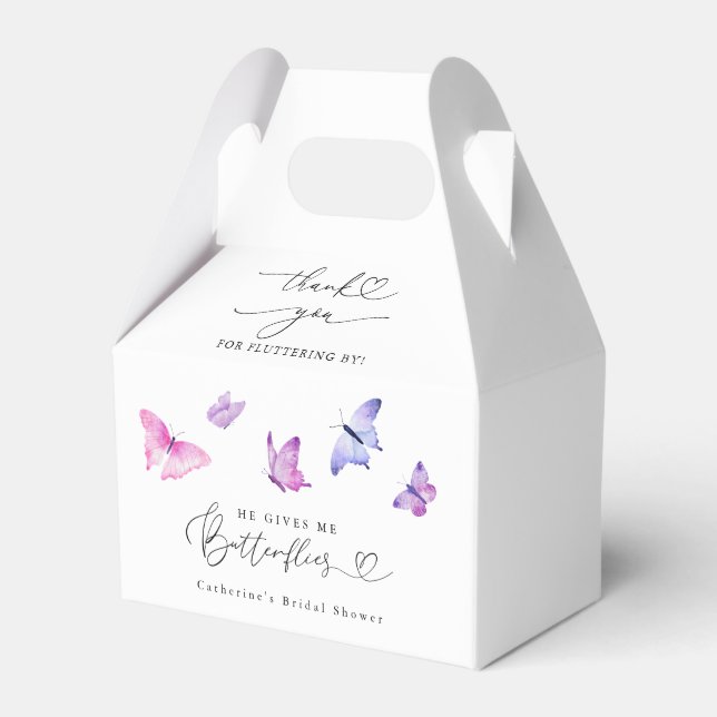 Butterfly Garden Bridal Shower Favour Box (Front Side)