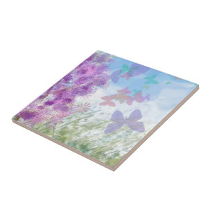 Butterfly Garden Decorative Tile