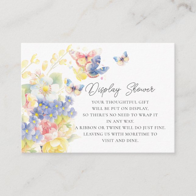Butterfly Garden Display Shower Enclosure Card (Front)