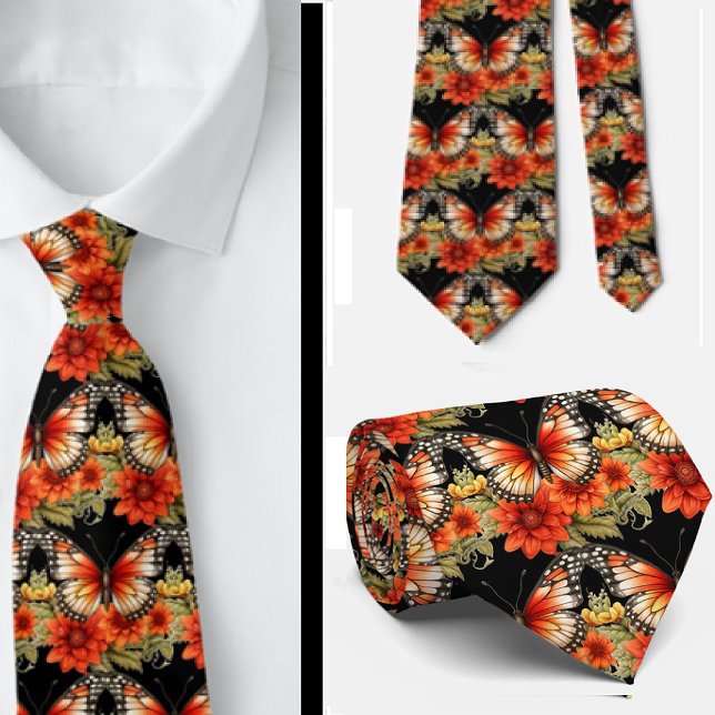 Butterfly Garden Elegant Pattern Neck Tie (Creator Uploaded)