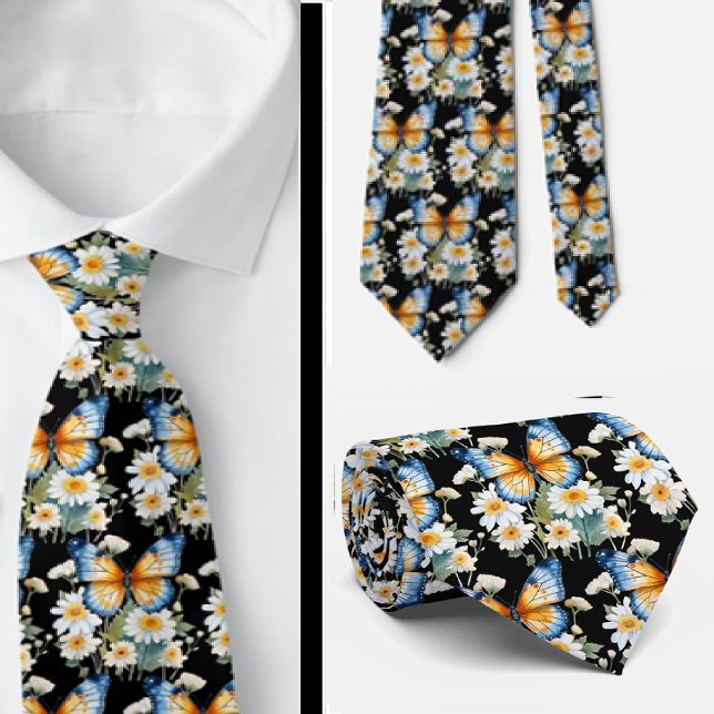Butterfly Garden Elegant Pattern Neck Tie (Creator Uploaded)