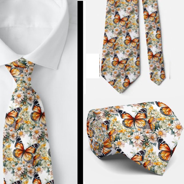 Butterfly Garden Elegant Pattern Neck Tie (Creator Uploaded)